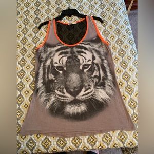 Blu Planet Tiger Jersey Tank Top Size Median